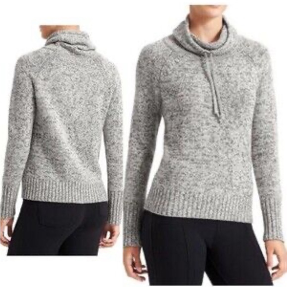 Athleta Sweaters - Athleta Traverse City merino wool cowl neck sweater in a marled gray color